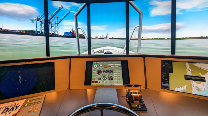 National Maritime Museum shipping simulator.
