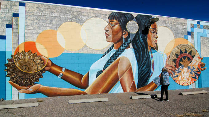 You Can't Take It With You...so Give It All Away mural by Nani Chacon.