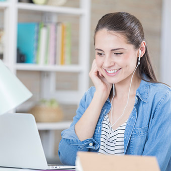 Teen and laptop computer