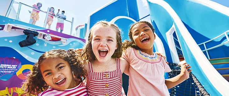 WN, Wonder of the Seas, three little girls having fun in Playscape, laughing, kids