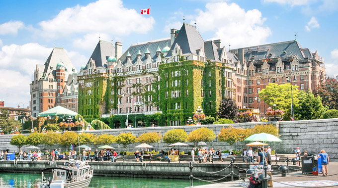 The Empress Hotel at Victoria's Inner Harbour