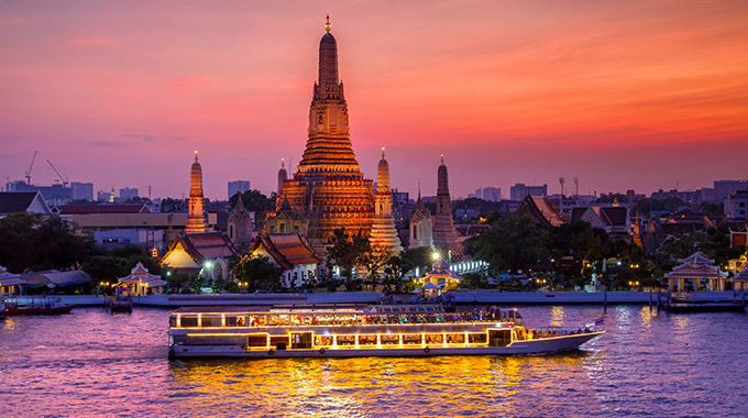 A river cruise boat in Bangkok, Thailand.