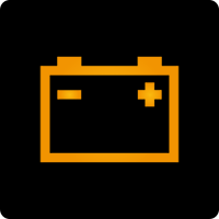 Battery dashboard indicator light yellow icon