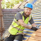 Man working on roof