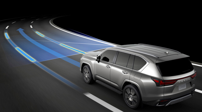 Lane-keeping assistance (LKA) detects when a vehicle has strayed from its lane and gently nudges it back in. | Photo courtesy Lexus.