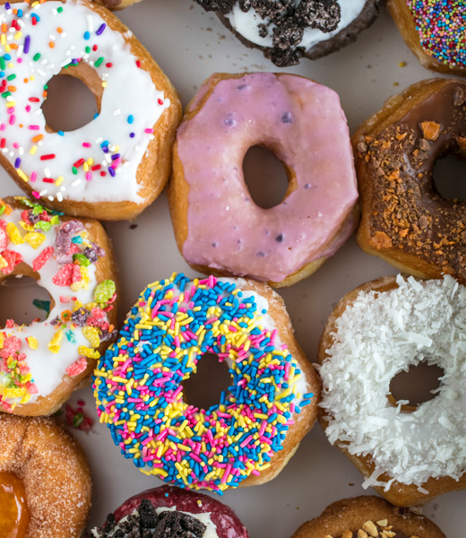 Selection of donuts at City Donut.