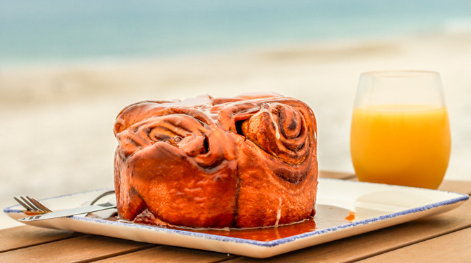 Cinnamon bun at Coast-AL Orange Beach.