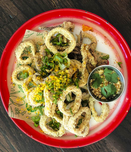 Ayara Thai cornmeal-crusted calamari.