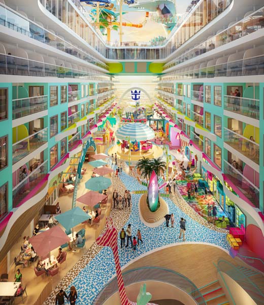 Rendering of a "neighborhood" aboard the Icon of the Seas