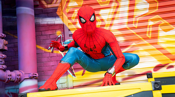 Spiderman at Disney California Adventure Avengers Campus