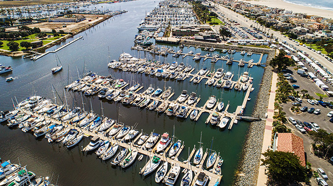 Aerial view of Channel Islands Harbor.