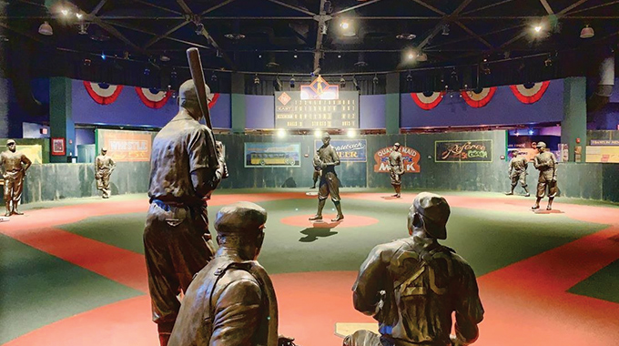 Negro Leagues Baseball Museum statues.