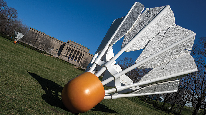 Shuttlecock sculpture.