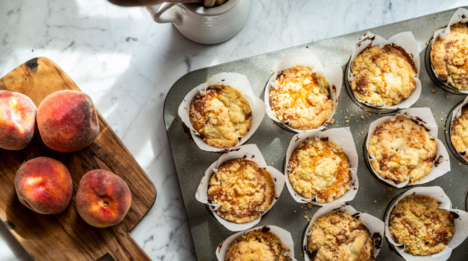 Cranberry Meadow Farm muffins and peaches.