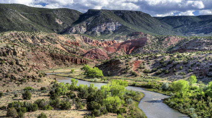 Rio Chama river aerial view.