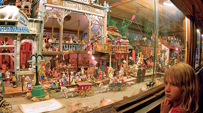Marvel at the handmade dioramas of Old West scenes at the Tinkertown Museum. | Photo by Steve Larese