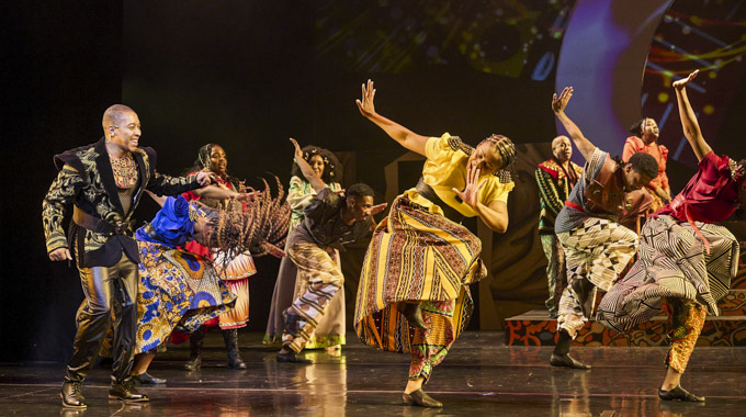 Dancers in the Black Nativity show.