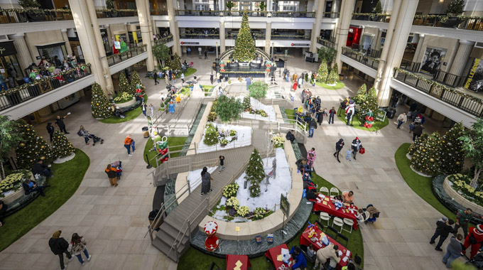 Aerial view of Tower City Center.