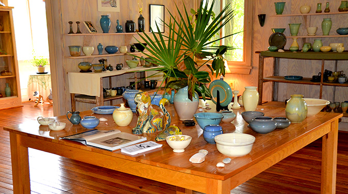 Shoppers will find one-of-a-kind dinnerware, figurines, and tiles handcrafted at Shearwater Pottery in Ocean Springs. | Photo courtesy Shearwater Pottery