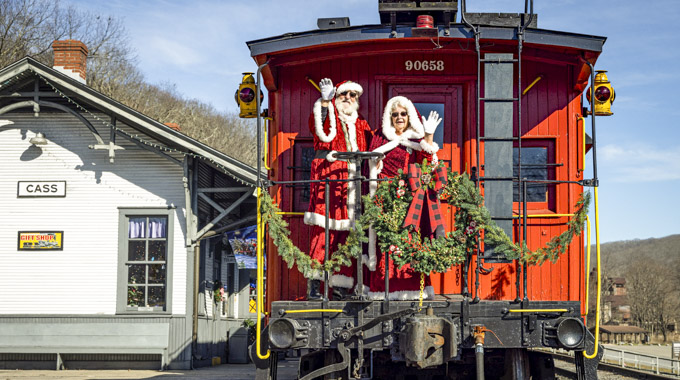 North Pole Express Santa Claus and Mrs. Claus.